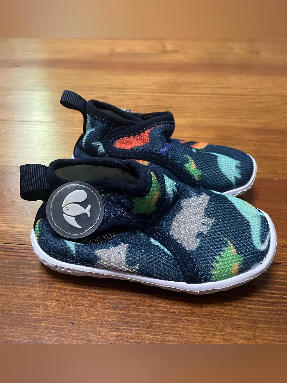 New Infant Navy Dinosaur Slip-On Water Shoes